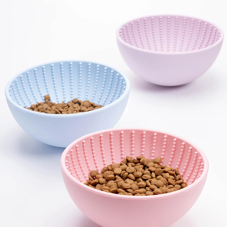 New Eco-Friendly Solid Rounded Tear-Resistant Silicone Waterproof IPX5 Slow-Feeding Bowls for Cats Dogs Puppies Easy-to-Clean