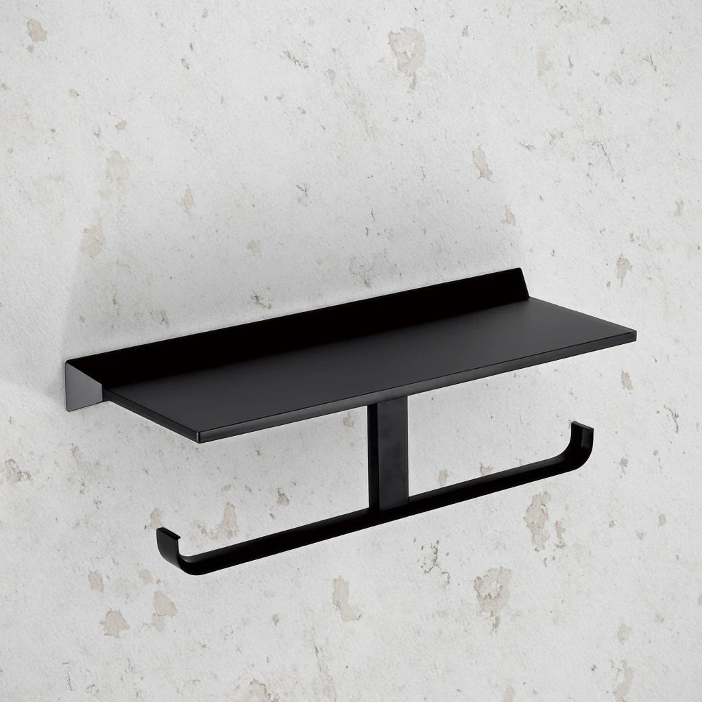 Matte Black Brass Hotel Bathroom Accessories Set Modern Wall Mounted Hand Towel Bar Ring Toilet Paper Holder Robe Towel Hooks