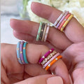 INS Hot Sale 18K Gold Plated Ring Simple Fashion Colorful Zircon Rings for Women