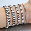 6mm-11mm Curb Cuban Link Chain Men's Stainless Steel Bracelet in Trendy and Stylish for Anniversaries Also for Men