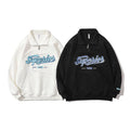 2024 Streetstyle Boys Sweatshirts Waffle Design Zip Neck Embroidery Sweatshirt Black and White Quarter Zip Sweatshirt Men