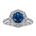 Somen 1.2 Ct 925 Sterling Silver Rings Blue and Green Cubic Zircon Women Engagement Ring Wholesale