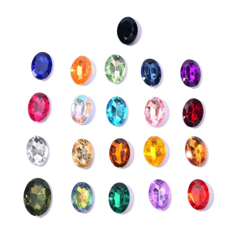 Women's Shoes Rhinestones Shoe Roots Sharp Bottomed Oval Acrylic Egg Shaped Diamond Shaped Hair Accessories Patches Glass