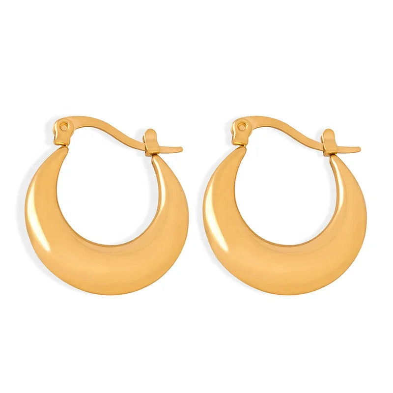 Hot Fashion Trend Personality Design Stainless Steel 18K Gold Plated Jewelry Earrings for Women