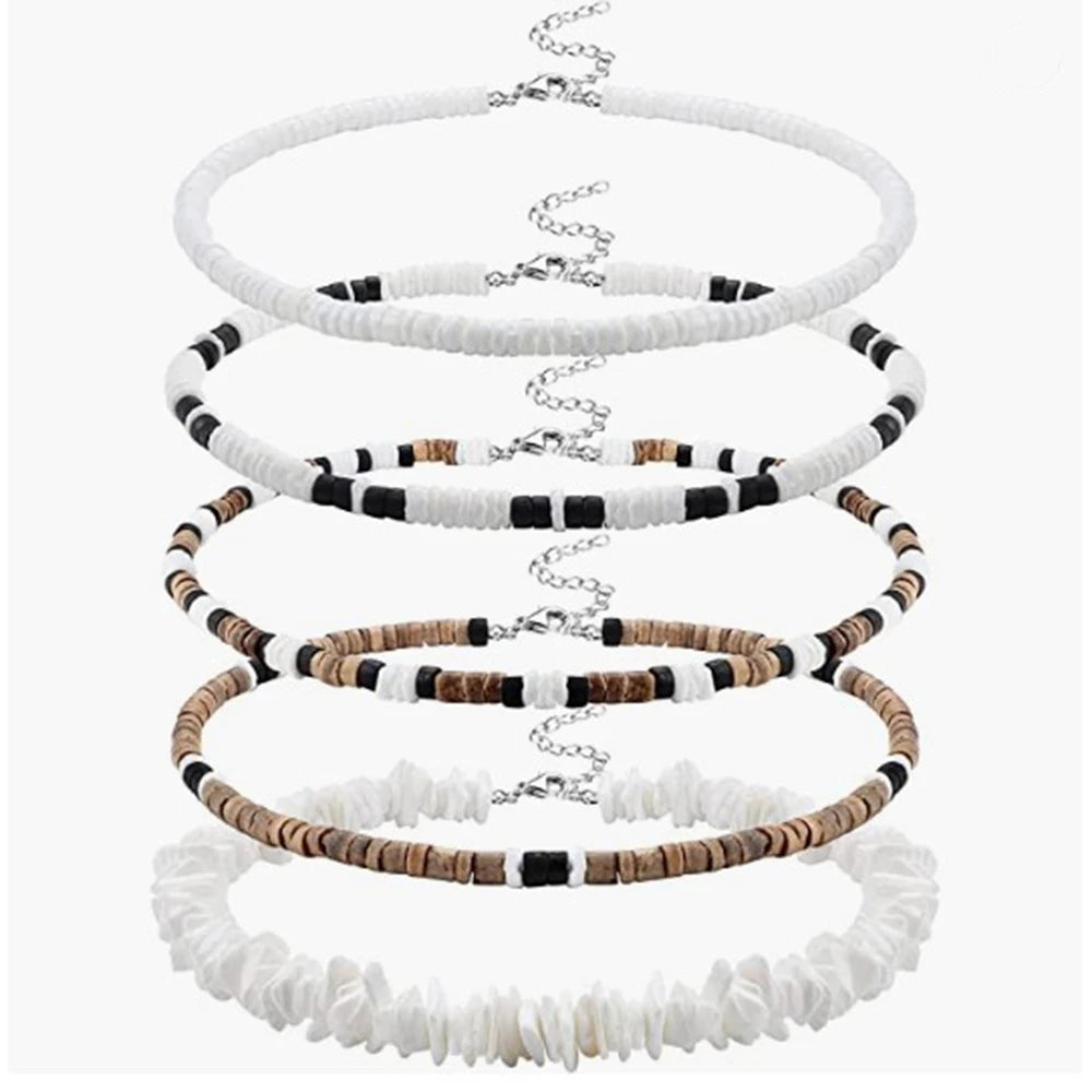 Fashion Wholesale New White Shell Jewelry Men Seashell Summer Beach Surfer Hawaiian Necklace for Men Women