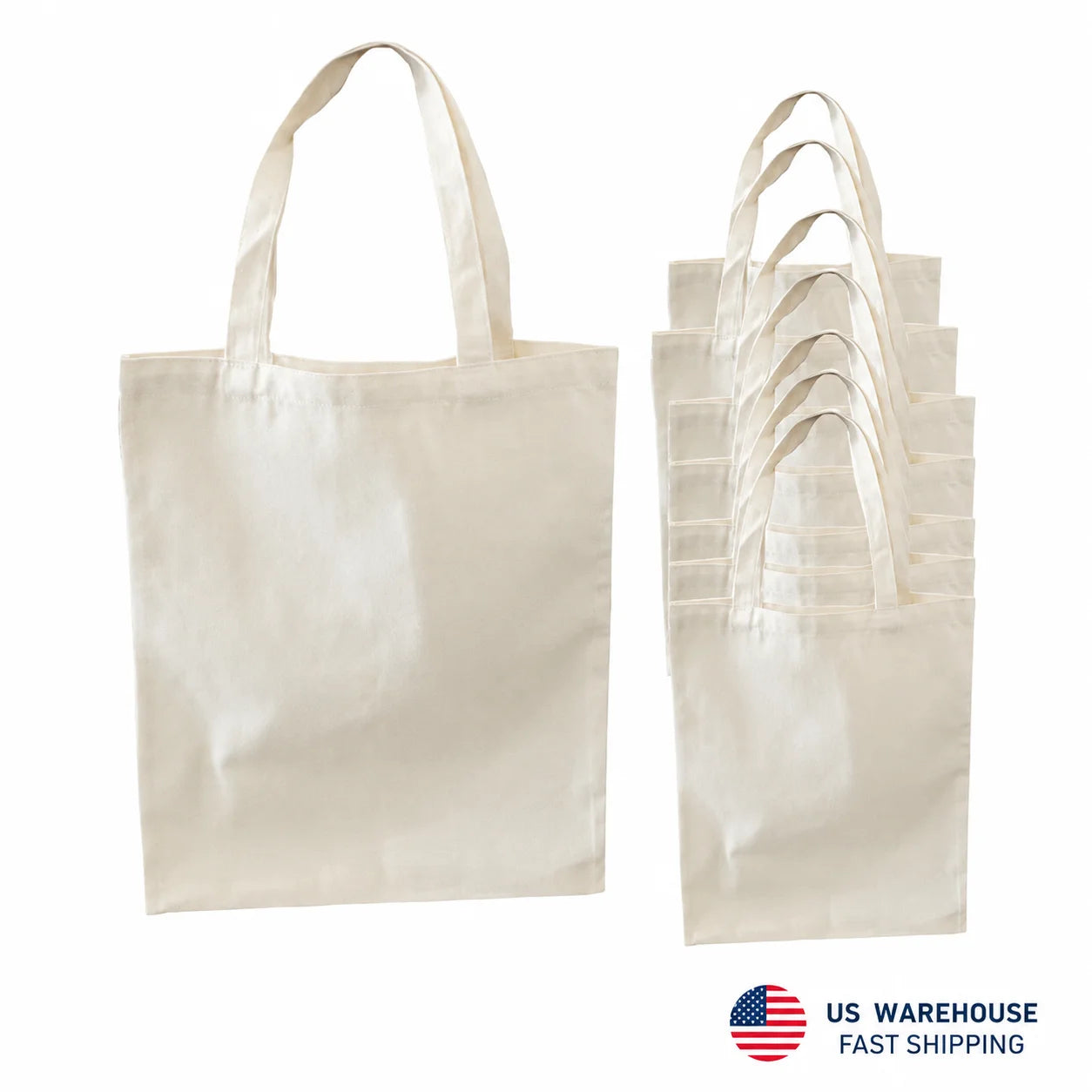 Reusable Grocery Shopping Bag Hot Sale Blank Handle Gift Shopping Bags Fashion USA Warehouse Sublimation Tote Bag