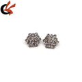 Silver Rhinestone Wedding Jewelry Crystal Flower Button DIY Accessory with Shank Style Washable Zinc Alloy Hair Decoration