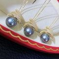 P957 9-10mm DIY Natural  Freshwater Pearl Charm Pendant Necklace Accessory 925 Sterling Silver Jewelry for Women Without Chain