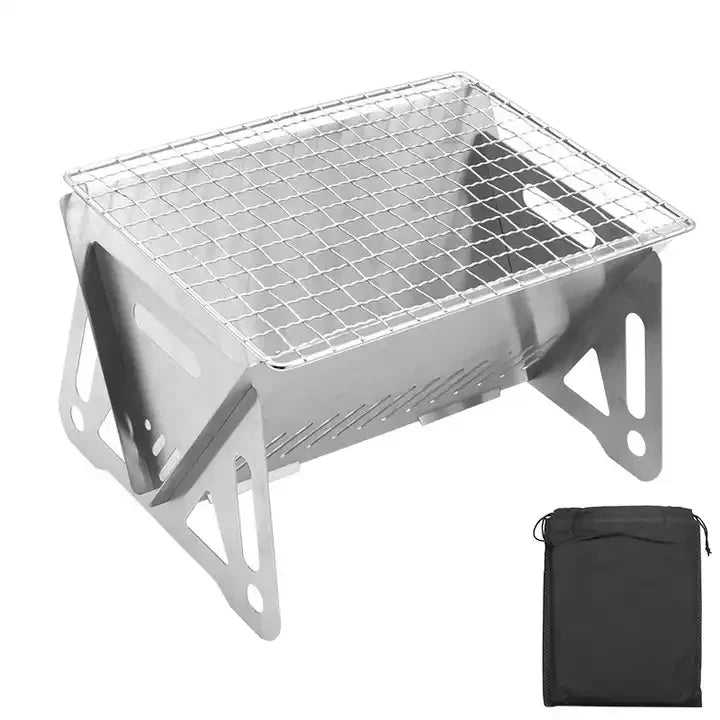 Outdoor Ultra-lightweight Stainless Steel Foldable Multi-purpose Charcoal BBQ Grills Backyard Party Barbecue Grill