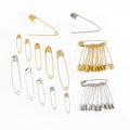 SP-01Custom 50Pcs DIY Sewing Tools Accessory Gold Safety Pins Stainless Steel Needles Large Silver Metal Safety Pin for Garment