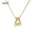 Hot Sell Cute Long Link Chain Diamond 18K Gold Pendant Necklace for Women Wedding Engagement Party Gift Jewelry