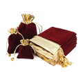 Linna Recyclable Velvet Polyester Drawstring Jewelry Pouch Gold Opening Custom Logo Accepted Multiple Sizes for Earrings