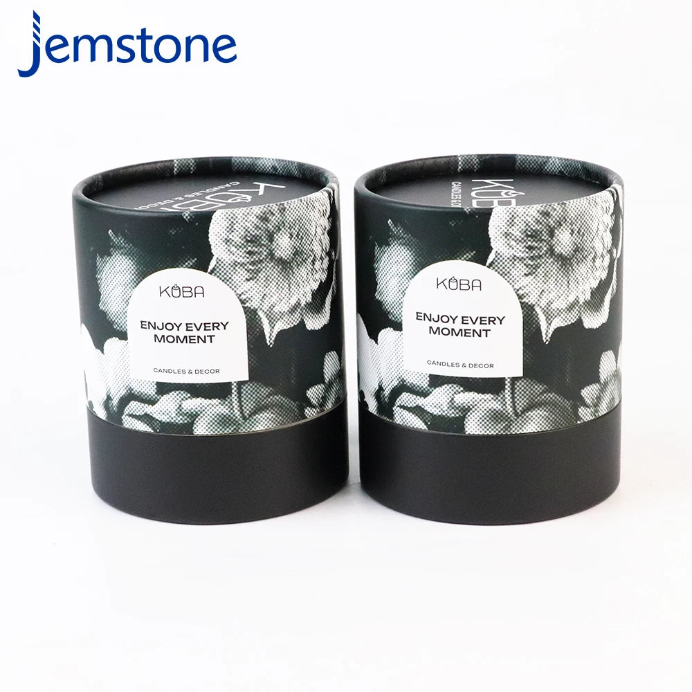 Eco Friendly Gift Box Cardboard Tube Packaging Boxes Gift Packaging Round Tea Box Recycled Kraft Paper Tube with Lid for Candles