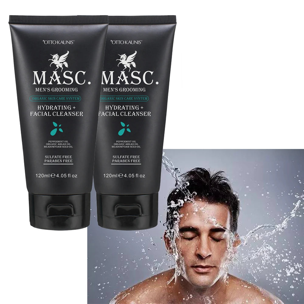 Mens Skin Care Face Wash Face Scrub Moisturizing and Hydrating Facial Cleanser