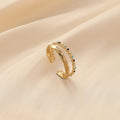 New Release Adjustable 18K Gold Plated Stainless Steel Twisted Row Double Layer Open Finger Rings for Women Couples Fashionable