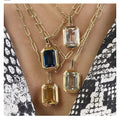 Hot Selling 18k Gold plated Stainless Steel Paper Clip Chain Moissanite Diamond Tennis Chain Necklace