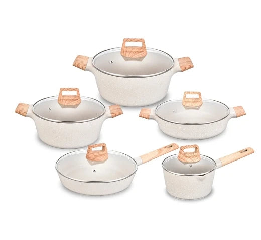Customized Kitchen Cooking Tool Die Cast Casserole Forged Aluminium Pot Non Stick Cookware Sets