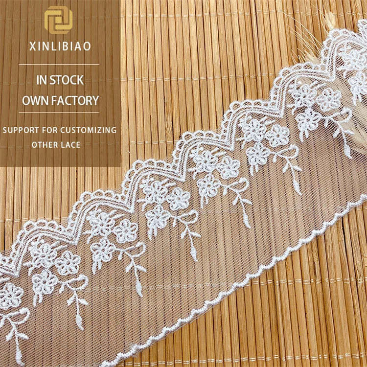 Polyester Organza Lace Embroidery Sewing Accessories for Party Dresses Home Textile Mesh Lace Trim