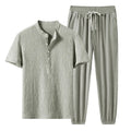 Men's Tracksuit Casual O Neck Short-sleeved Pullover T-shirt&Trousers Set for Men Streetwear Cotton Two-piece Men's Clothing