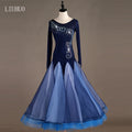 Top Quality Modern Dance Costume Competition Skirt Waltz Ballroom Dance Dress Full of Drilled National Standard Dance Clothes