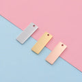 8X22mm Custom Metal Charms Diy Laserable Engravable Stainless Steel Blank Bar Rectangle Jewelry Charms Pendant for Necklace