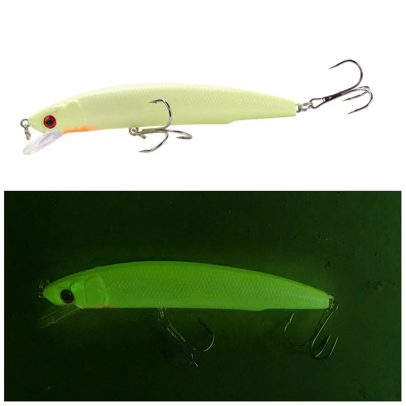 Minnow Fishing Lures 12cm/17g Luminous Floating Hard Lures Simulation Artificial Lures Freshwater Seawater Fishing Tackle