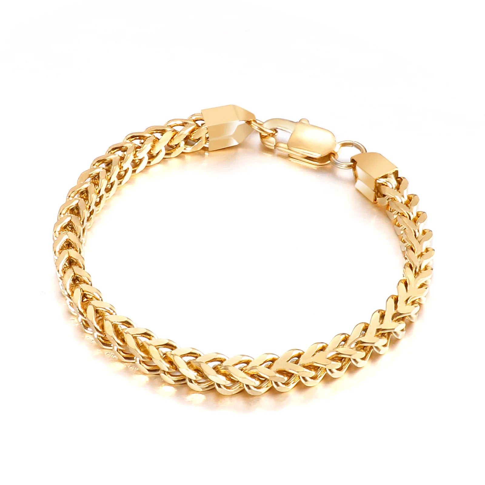 KALEN Box Chain Stainless Steel Fashion Mesh Bracelet for Men