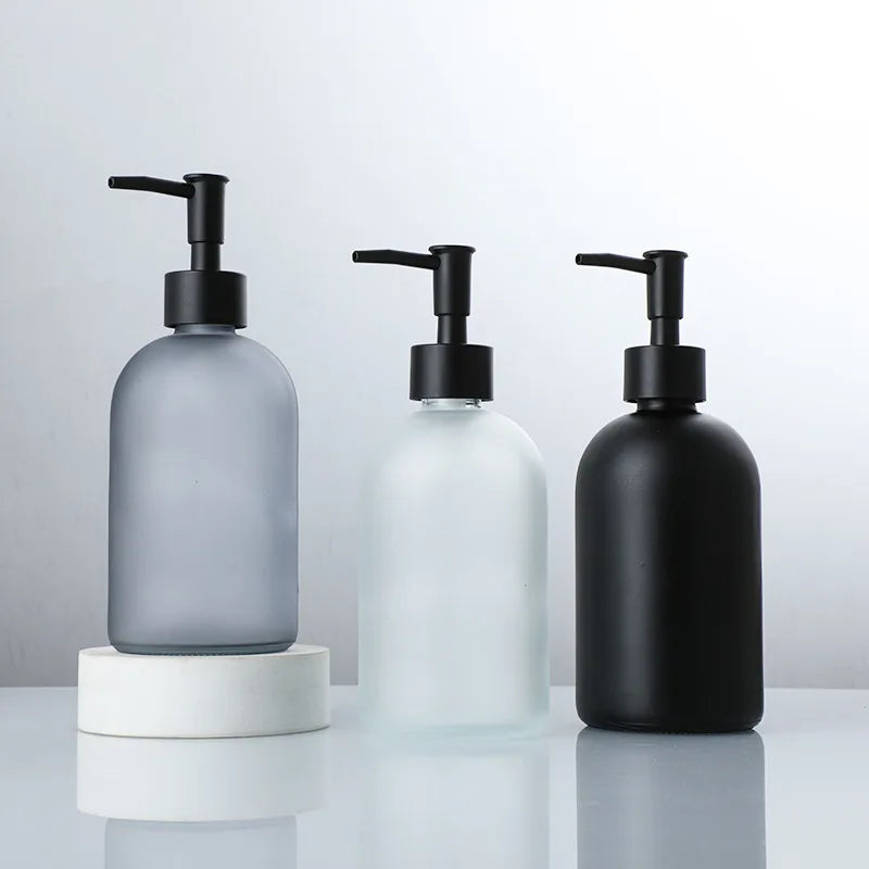 Hot Sale 410 ML/14.5 OZ Custom logo Glass Soap Dispenser Bottle Pump Bottle Dispenser