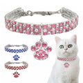 Elastic Bright Diamond Necklace Pet Kitten Cat Collar Shiny Full Rhinestone Necklace Collar Crystal Cat Collar