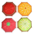 Wholesale Printing Watermelon Cartoon Rain Gear Umbrella for Kids Long Straight Umbrella Rainy Children Fruits Umbrellas