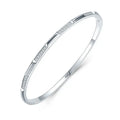 Trendy Women's 925 Silver Fine Chain & Link Bracelet Single Diamond & Zircon Cuff with Pave Brass & Stone Jewelry