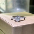 Silver 925 Original 1-2 Carat Brilliant Cut Diamond Test Past D Color Moissanite Heart Claws Ring for Women Gemstone Jewelry