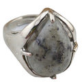 New Silver Adjustable Rings Vintage Design Tear Drop Shape Rings With Colourful Gemstones for Women Men