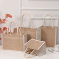 Natural Eco-Friendly Recycled Jute Tote Bag with Rope Handle for Reusable Grocery Shopping Bridesmaid Online Wholesale & Packing