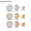 Starsgem 10k 14k 0.5ct Each Diamond Fine Jewelry halo Stone Yellow White Rose Gold Cute Classic Earring