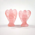 Huiying New Wholesale Natural rose quartz Stone Animal Carved Gemstone angel vivid Crafts