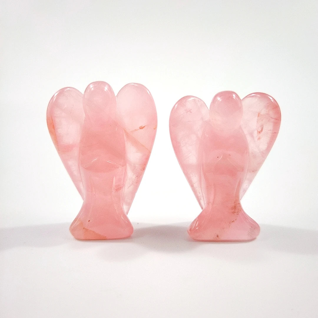 Huiying New Wholesale Natural rose quartz Stone Animal Carved Gemstone angel vivid Crafts
