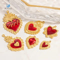 SUMMLY Wholesale Trend Handmade Charm DIY 18K Gold Plated Stainless Steel Heart Pendant Bikini Clasp Accessories Fashion Jewelry