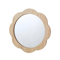Contemporary Natural Wooden Flower Shape Wall Hanging Mirror Decorative Circle Mirror for Bathroom Vanity Home Decor Handcrafted