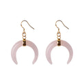 Fashion Vintage Resin Big Horn Shaped Crescent Moon Pendant Earrings for Women Statement Boho Jewelry Gift