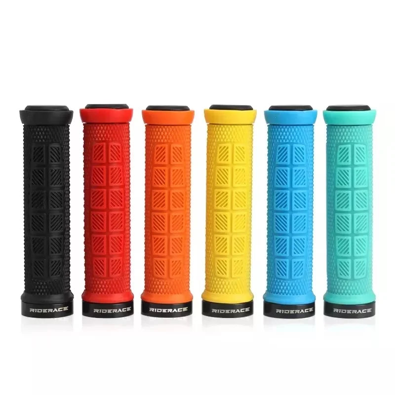 RIDERACE Road Bike Handlebar Grips Lock on for MTB Folding Bicycle Durable Soft Rubber Non-slip Grips Cycling BMX Handle Bars