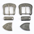 Deepeel KY526 35MM&40MM Silver Plated Belt Buckle Buckles for Belts Western Belt Buckle 3 Piece