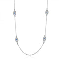 Dropshipping Qings 925 Sterling Silver Zircon Trendy Gold Plated Eye Pendant Necklace for Girls & Women Engagement Wedding Party