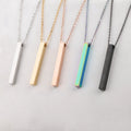 Good Selling 18k Stainless Steel Jewelry Letter Pendant Custom Logo Vertical Bar 3D Pendant Laser Engraving Blanks Jewelry