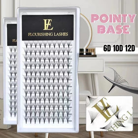 Flourishing Lashes High Quality 0.05mm 0.07mm Pointy Base 6D 10D 12D Premade Volume Fans Eyelash Extensions