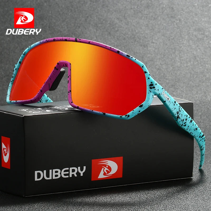 DUBERY 2026 Unisex Polarized Sport Big Sunglasses High Quality Black Plastic Oversized for Cycling Running Men's Fashion Shades