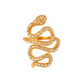 Non Tarnish Waterproof 18K Gold Plated Zircon Snake Finger Rings Girls Twist Stainless Steel Rings for Women
