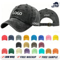 OEM Distressed Baseball Cap Unstructured Cotton Washed Dad Hat Street Retro Sports Gorras Curved Vintage Unstructured Sports Cap