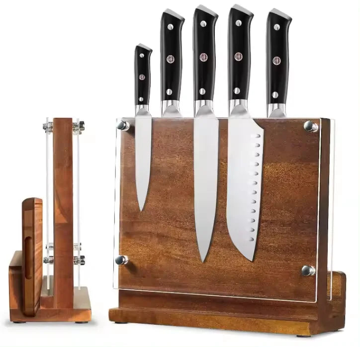Magnetic Knife Block with Acrylic Shield Double Side Kitchen Knife Holder Acrylic Knife Organize