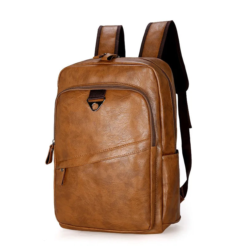 Factory Mens Vintage Artifical Leather Backpack Bags Travel Bag Casual Male Computer Laptop Bag Backpacks